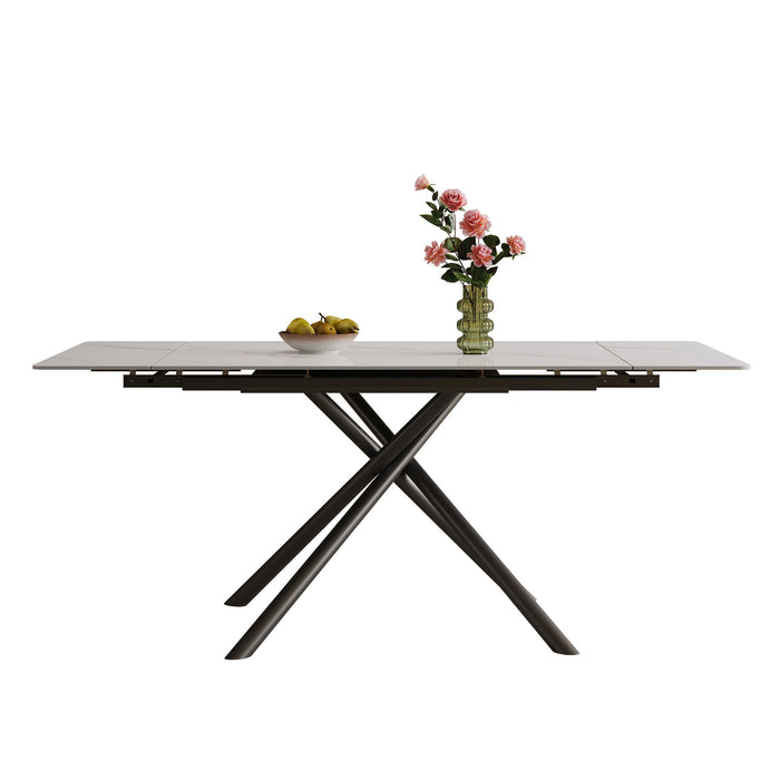 Modern Retractable Sintered Stone Dining Table