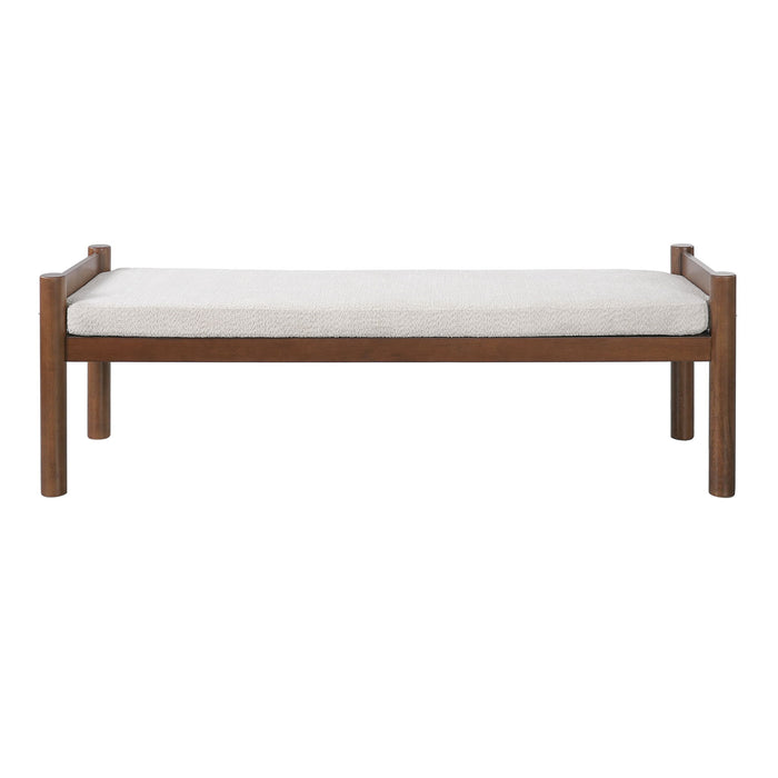 Upholstered Ottoman Bench, Indoor Accent Footrest - Beige