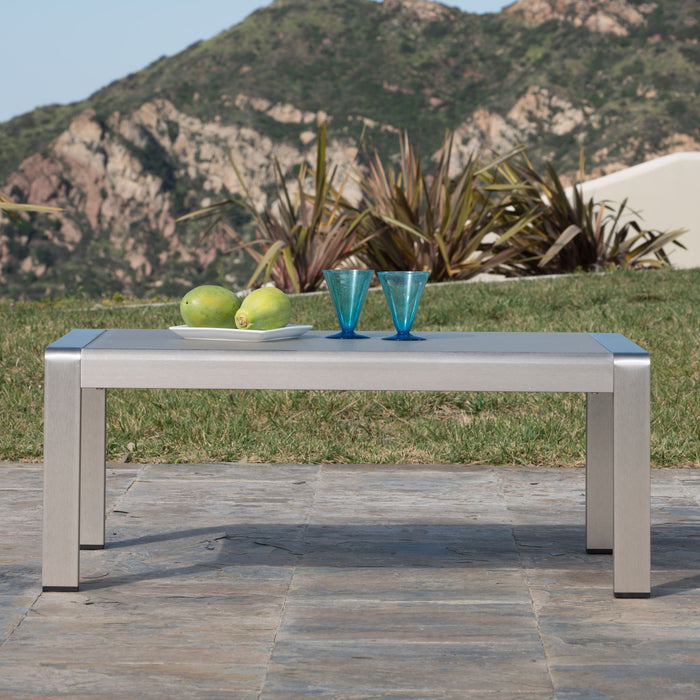 Outdoor Coffee Table Aluminum And Glass