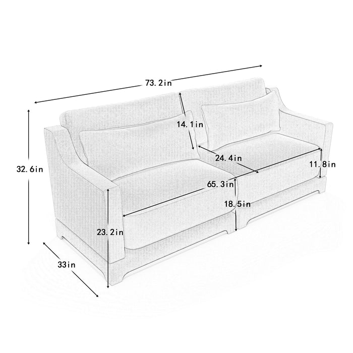 Elegant Sofa With Ergonomic Design And Lumbar Pillows