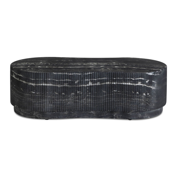 Hades - Indoor / Outdoor Faux Marble Concrete Coffee Table - Black