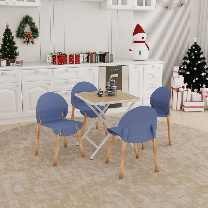 4 Piece Set Of Single Chairs With A Folding Square Table