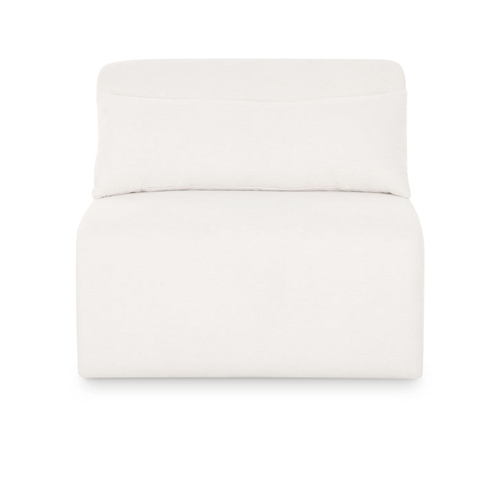 Tarra - Chenille Modular Armless Chair - Cream