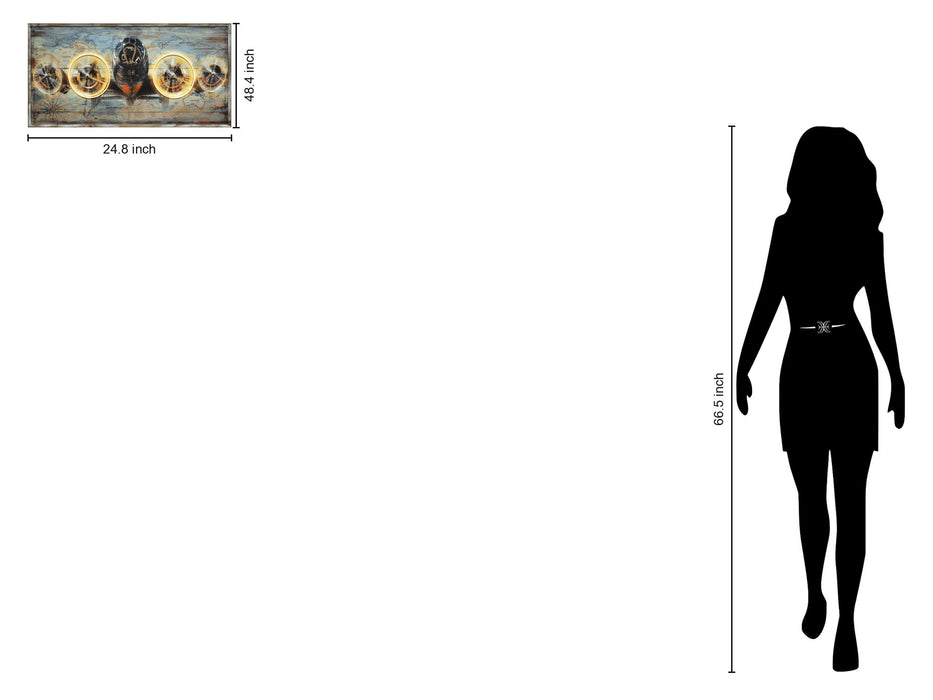 "Aviation Majesty" Hand-Embellished LED In Frame - Yellow / Blue