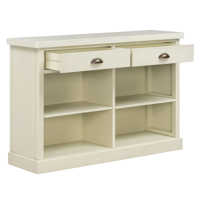 Console Table With 2 Drawers And Open Shelves