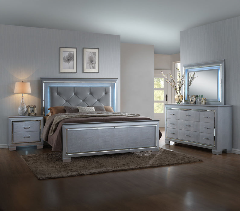 Lillian - King 4 Piece Bedroom Set - Gray
