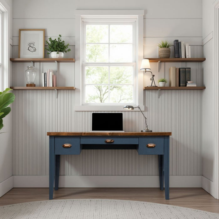 Nantucket - Writing Desk - Blue Denim, Whiskey
