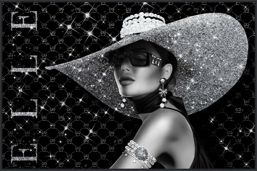 Couture After Dark - 47 X 32 - Gloss With Foil & Rocks In Frame - Black