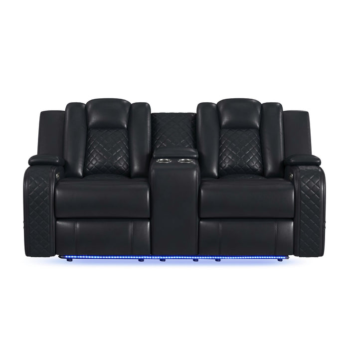 Carlo - Power Motion Loveseat With Power Headrest, Console And LED