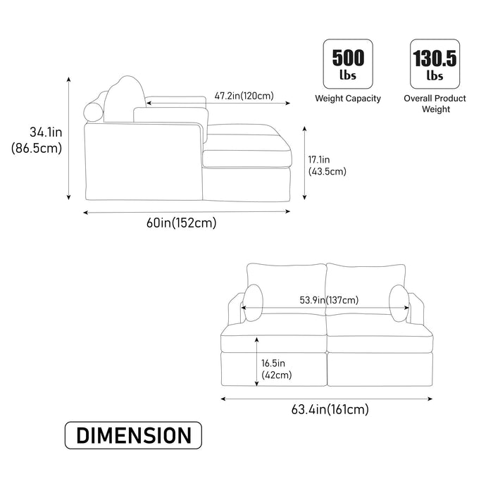 Modern Aesthetic Wide Sofa Bed