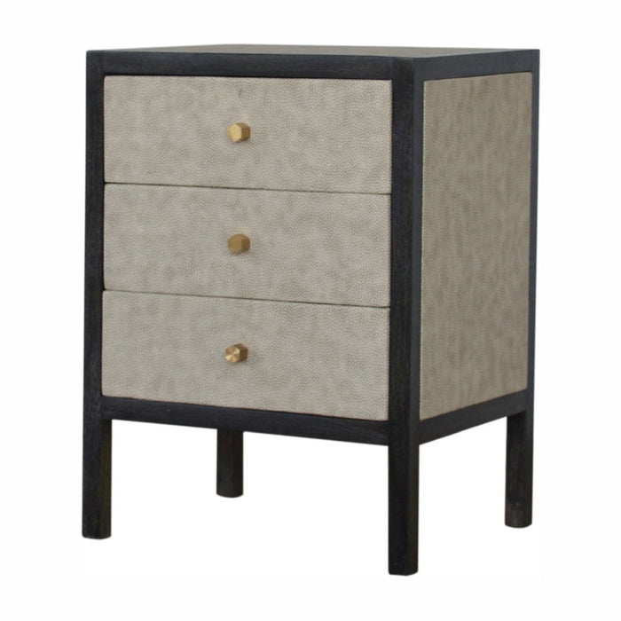 Nightstand, 3 Drawer - Black