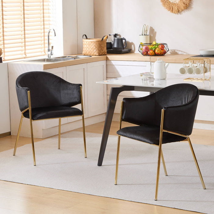 Modern Upholstered Dining Chair With Frame And Plush Velvet