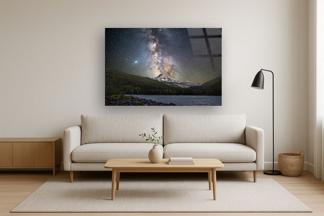 Tempered Glass With Foil - Starry Mountain - Blue