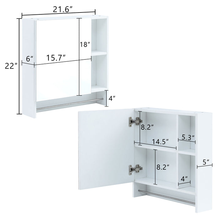 Wall Mounted Bathroom Storage Medicine Cabinet Cabinet With Mirror Door