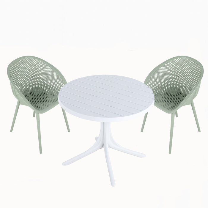 Modern Lounge Chair Set With Round Table