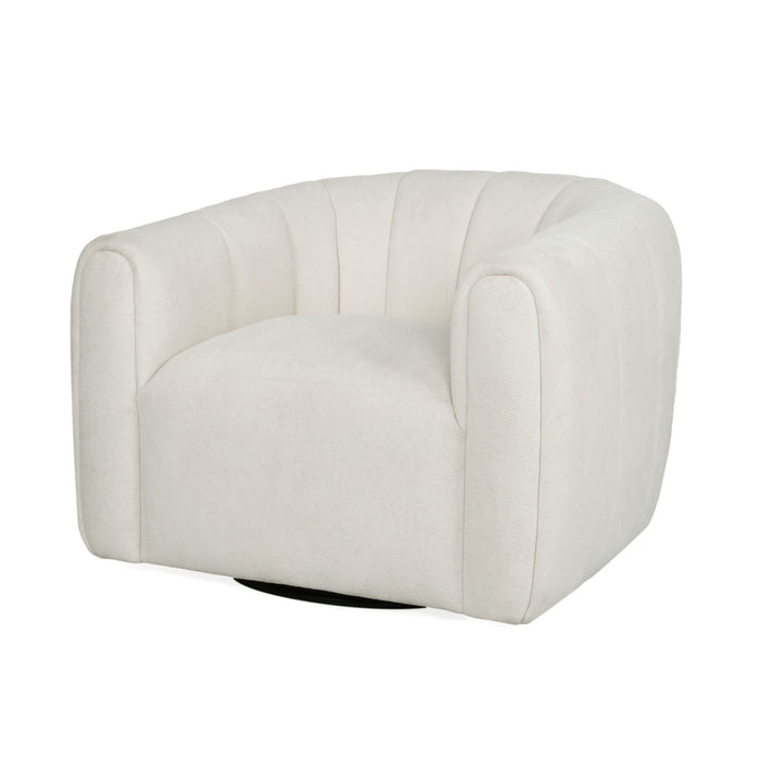 Serenizia - Upholstered Velvet Swivel Chair With Channel Tufted