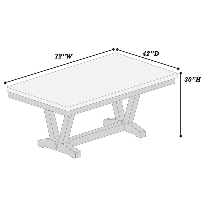Dining Table With V - Legs Rectangular Furniture - Antique Black