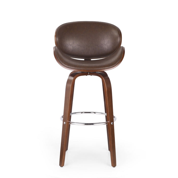 Lumos - Mid Century Modern Upholstered Swivel Barstool