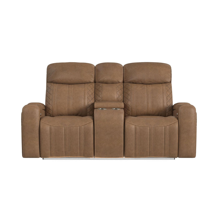 Side Kick - Loveseat With Console, Cupholders And White Led Light - Simba Saddle