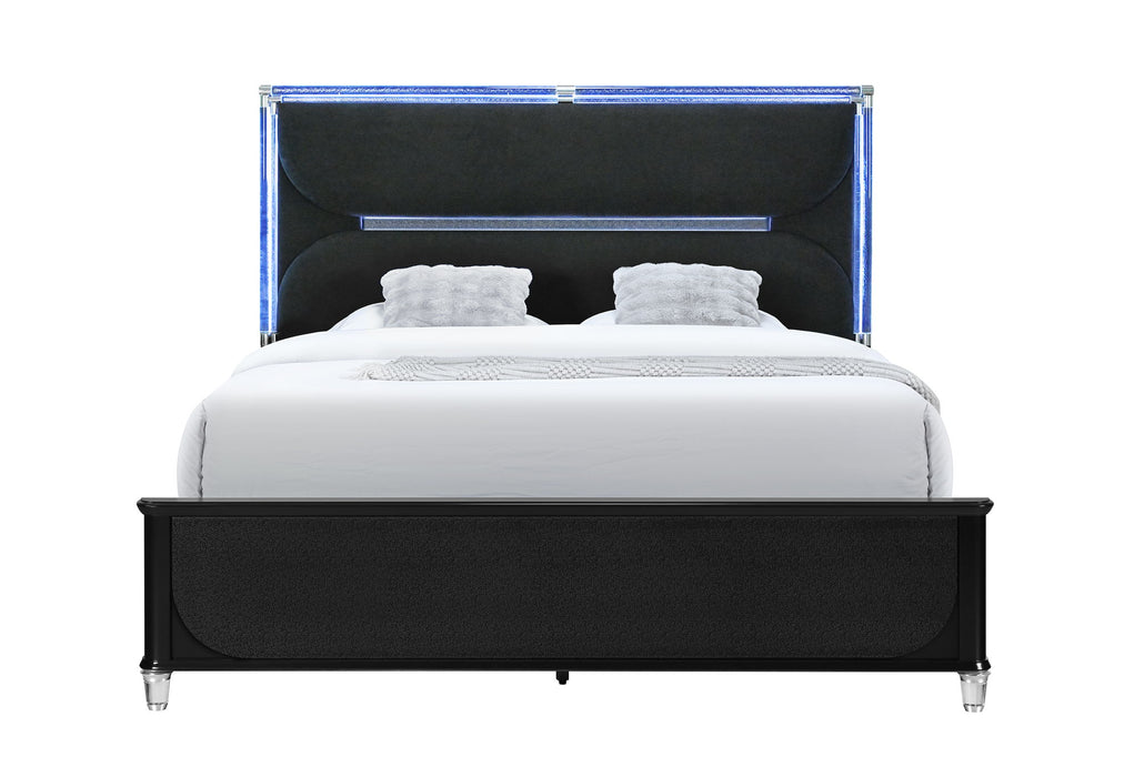 Lando - 5 Piece King Bedroom Set (Bed, Dresser & Mirror, Nightstand, Chest) - Black