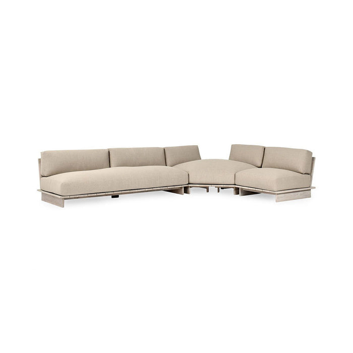 Livia - Teak 3 Piece Outdoor Sectional - Taupe