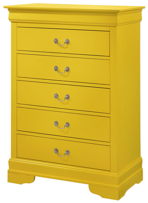 Glory Furniture Louis Phillipe Chest, Yellow