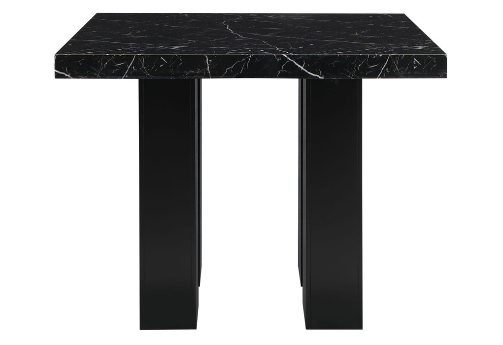 D04 - 7 Piece Dining Room Set (Black Bar Table And 6 Bar Stools) - Black