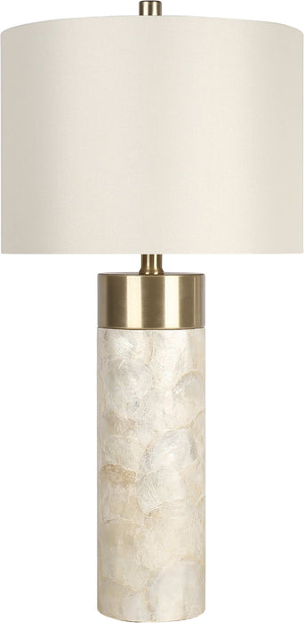 "Luminous Shell" Shell And Metal Table Lamp (Set of 2) - Natural Shell / Soft Gold