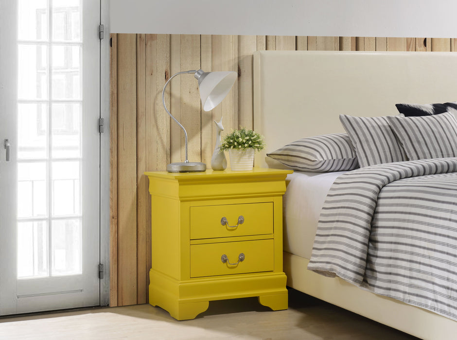 Glory Furniture Louis Phillipe Nightstand, Yellow