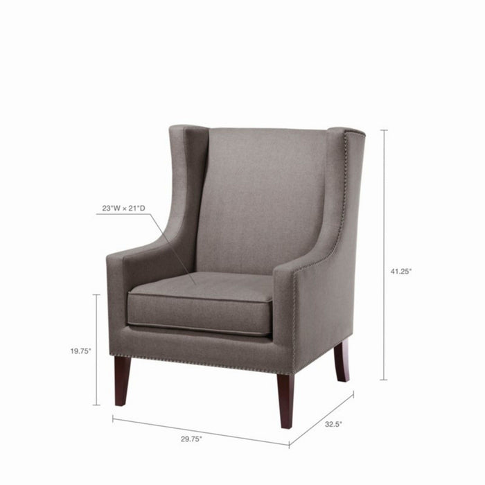 Barton - Wing Chair With Nail Head Accents
