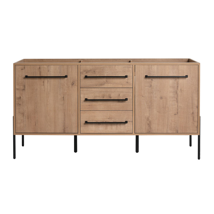 60" Freestanding Bathroom Vanity With Soft Close Doors And Drawers, (Vanity Only) - Imitative Oak