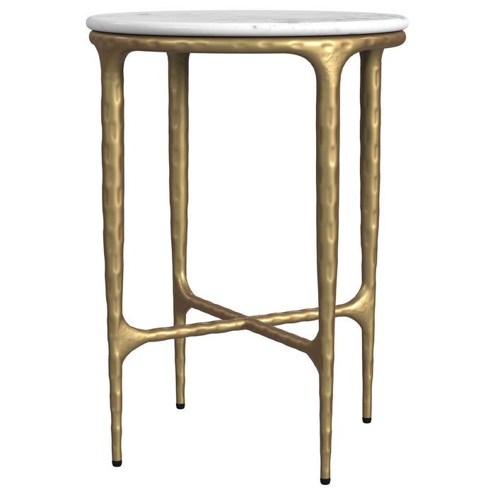 Prussia - Round Side Table - White Marble