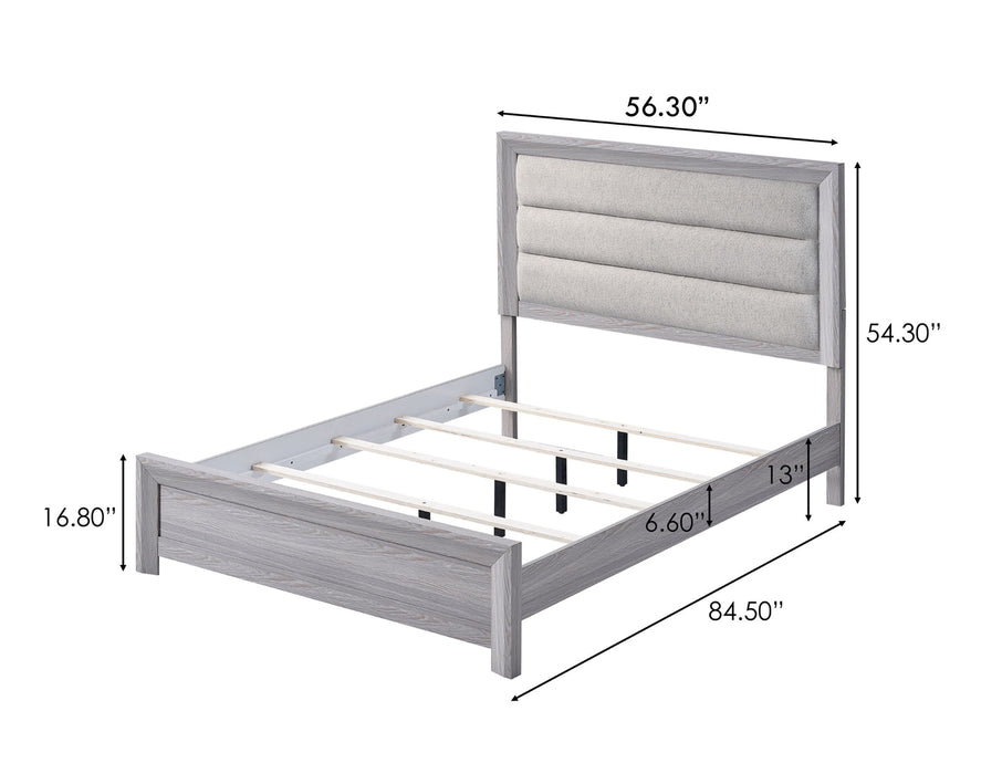 Adelaide - Full 4 Piece Upholstered Bedroom Set - Drift Wood