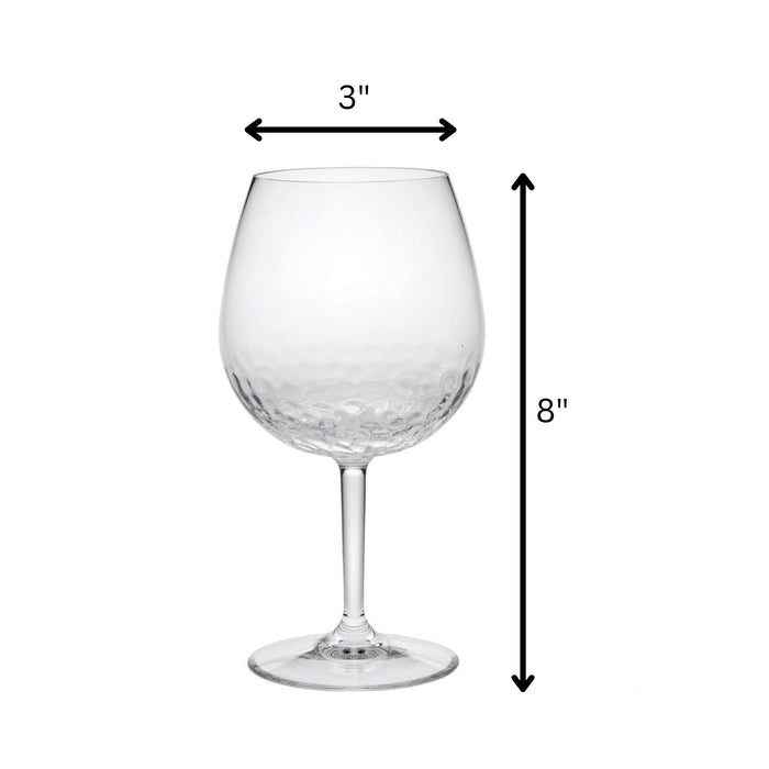 Tritan - Leadingware Unbreakable Wine Glass Set With Hammer Design Bpa Free Plastic, 22Oz - Clear