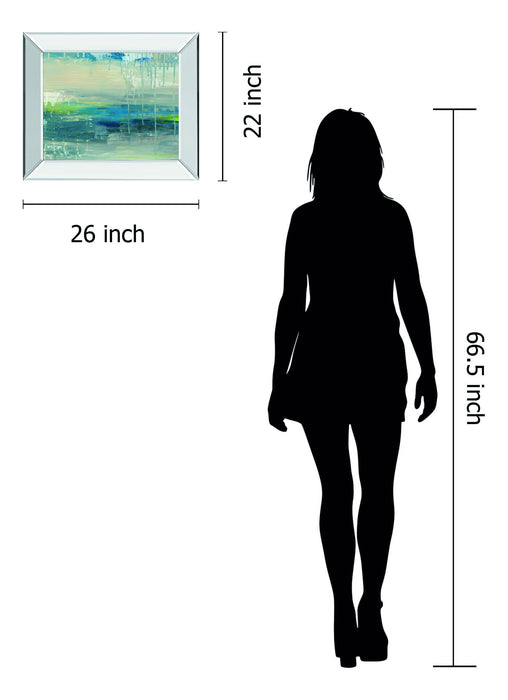 Tasha By Wani Pasion - Mirror Framed Print Wall Art - Blue