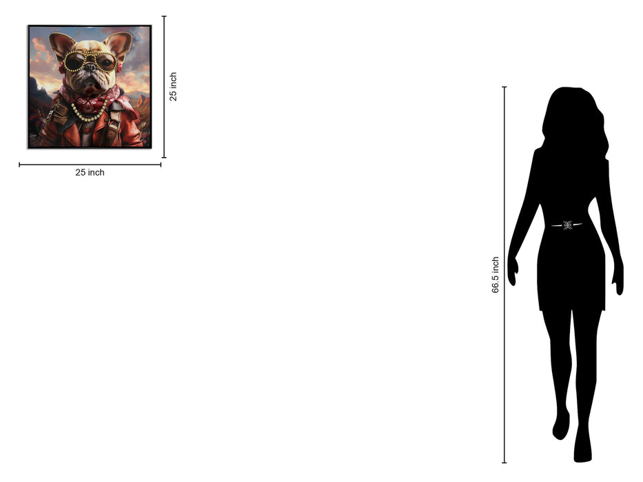 Bejeweled Explorer Pup - 25" x 25" Framed Wall Art