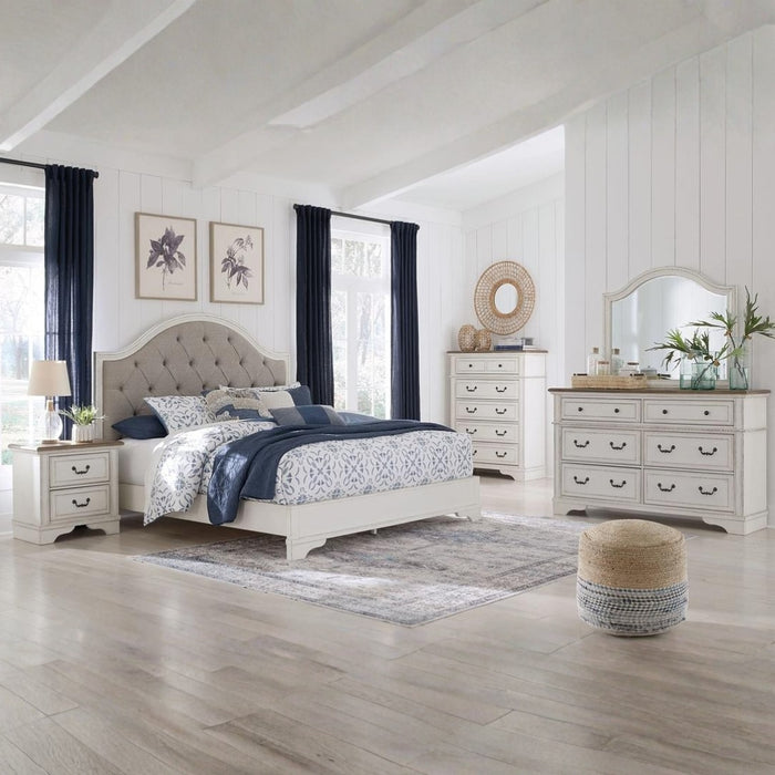 6PC QUEEN BEDROOM SET WITH MATTRESS AND BOXSPRING