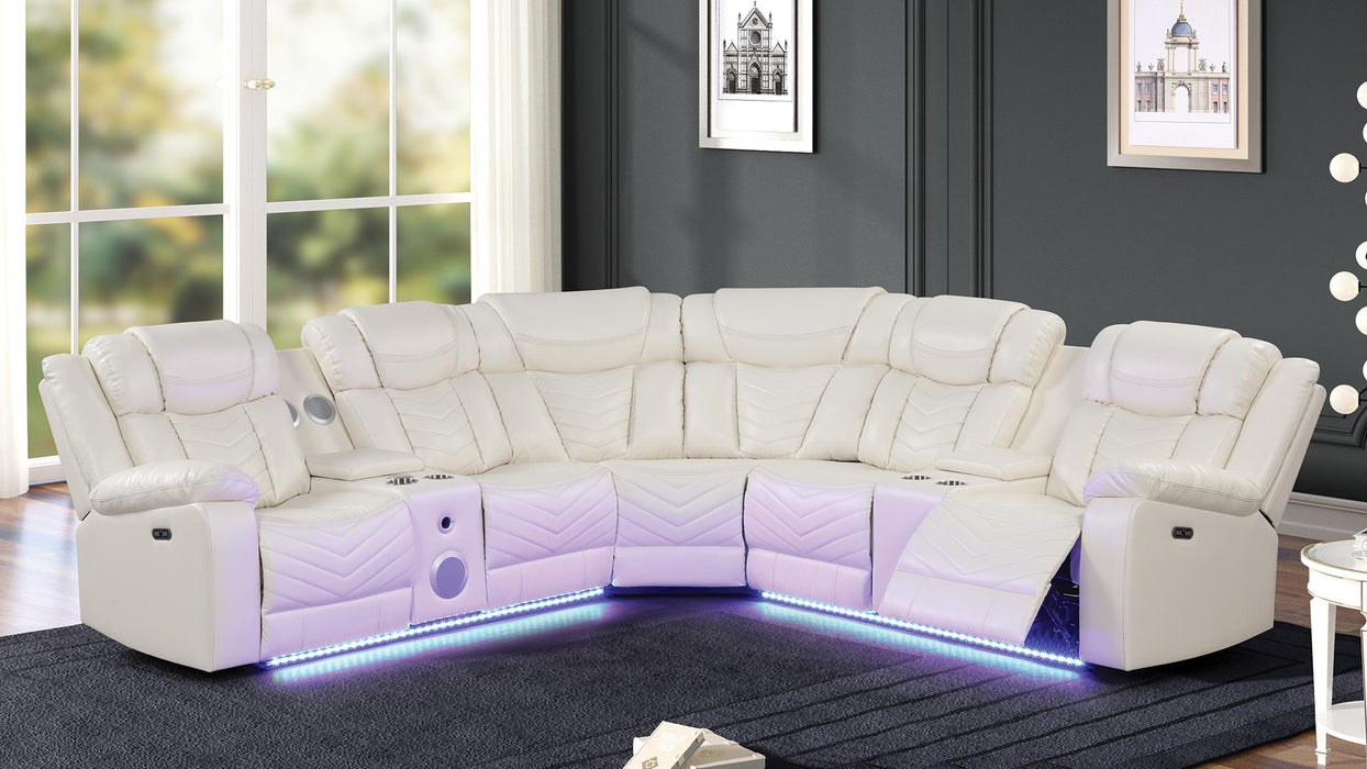CHALLENGER Power Recliner Sectional Sofa with speakers