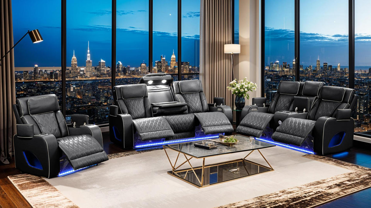 FORTUNER Power Recliner Living Room Set with speaker