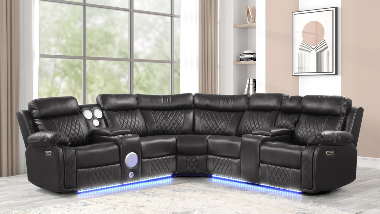 LACROSSE Power Recliner Sectional Sofa with speakers