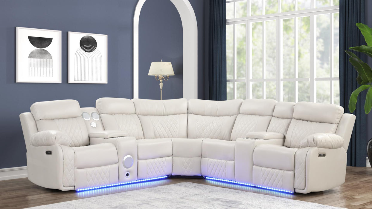 LACROSSE Power Recliner Sectional Sofa with speakers