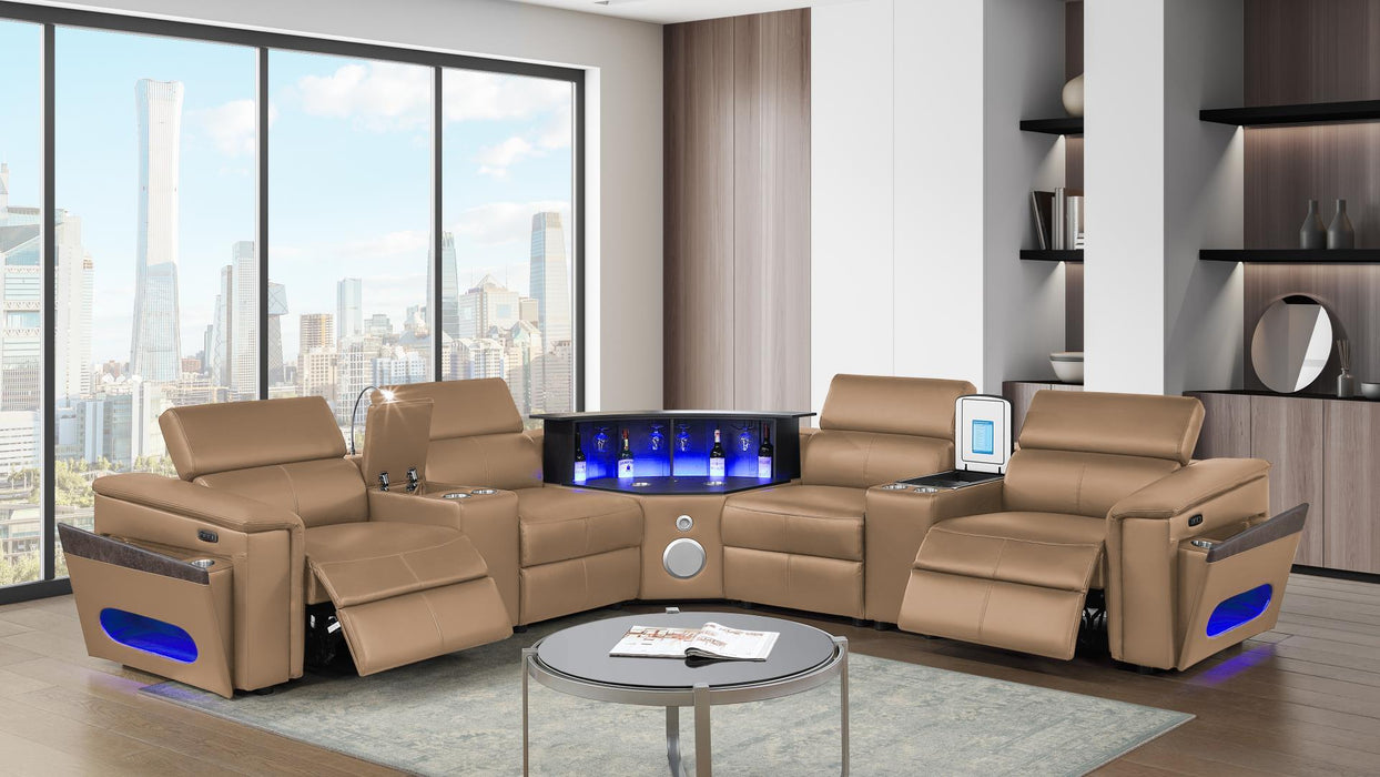 NOVA SECTIONAL Sofa with FRIDGE plus READING LIGHT CONSOLES