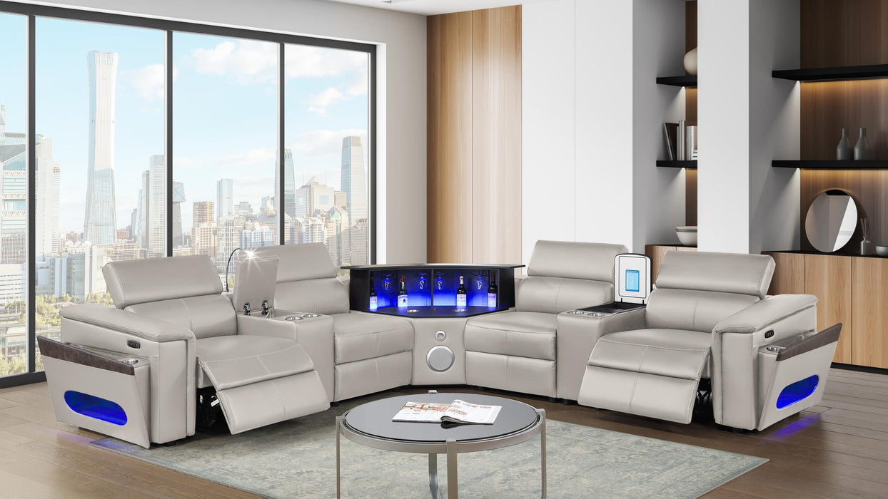 NOVA SECTIONAL Sofa with FRIDGE plus READING LIGHT CONSOLES