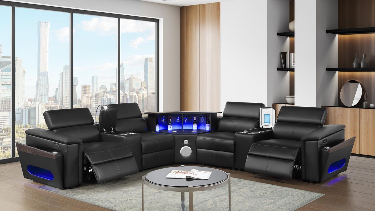 NOVA SECTIONAL Sofa with FRIDGE plus READING LIGHT CONSOLES