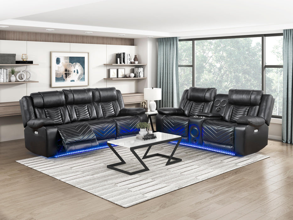 Power Double Reclining Love Seat with Center Console