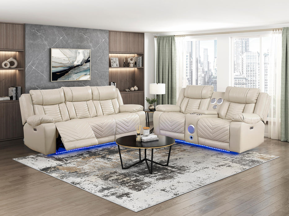 Power Double Reclining Love Seat with Center Console