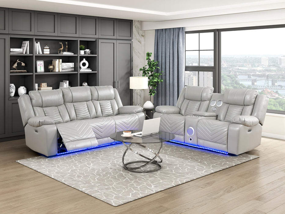 Power Double Reclining Love Seat with Center Console