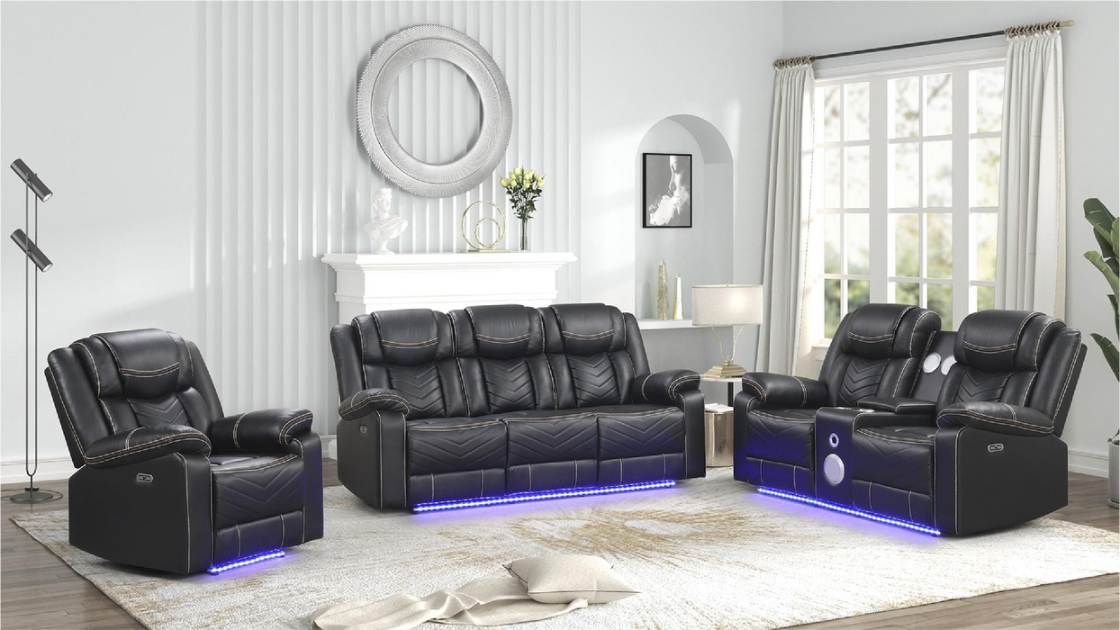 Power Recliner Sofa and Loveseat with speakers