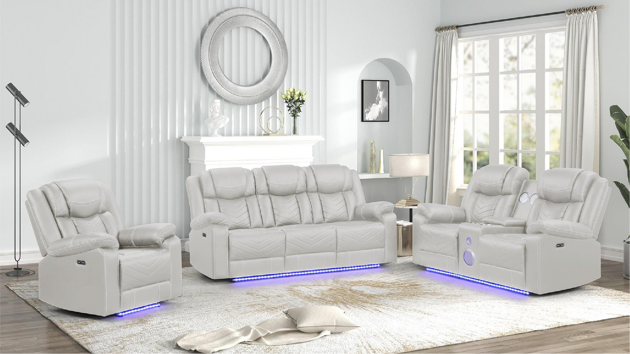 Power Recliner Sofa and Loveseat with speakers