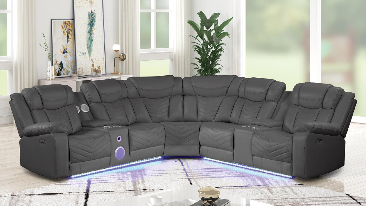 Power Recliner Sectional with speaker